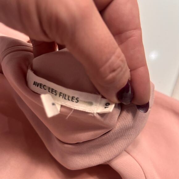 Avec Les Filles Pink Fit and Flare Short Sleeve Dress Sz 10 - Picture 6 of 11